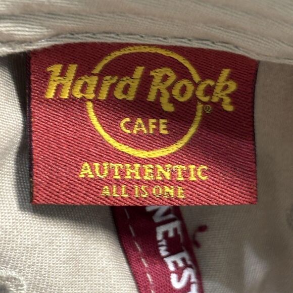 Hard Rock Cafe Hat Cap Strap Back Beige Embroidered London Save The Planet Mens - Picture 6 of 7